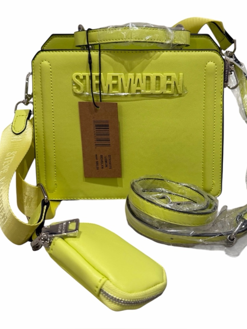 NWT STEVE MADDEN BEVELYN SATCHEL CROSSBODY BAG W AIR POD CASE CRESS GREEN